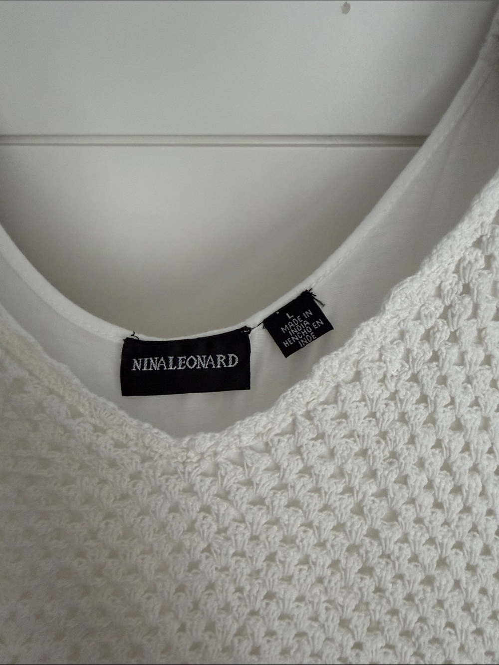 Nina Leonard White Crochet Bodice Maxi Dress - Picture 2 of 3